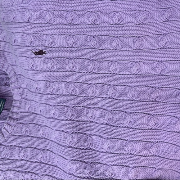 Polo by Ralph Lauren Purple Cable Knit Sweater - Picture 2 of 3